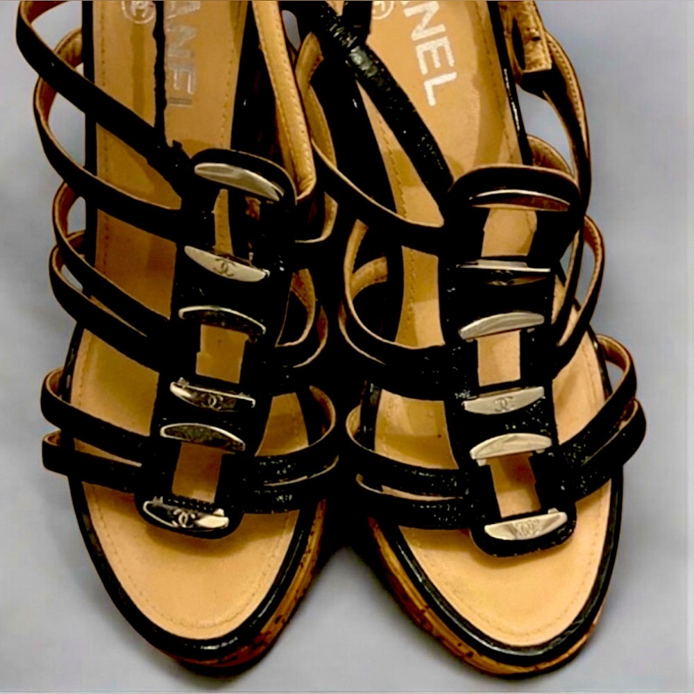 Chanel Black Strappy Women's Sandals